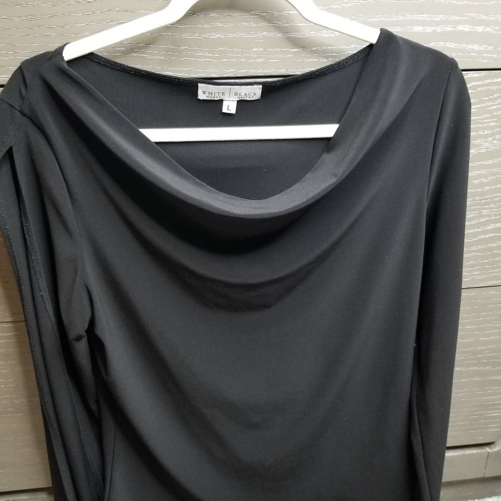 WHBM women black blouse top size L